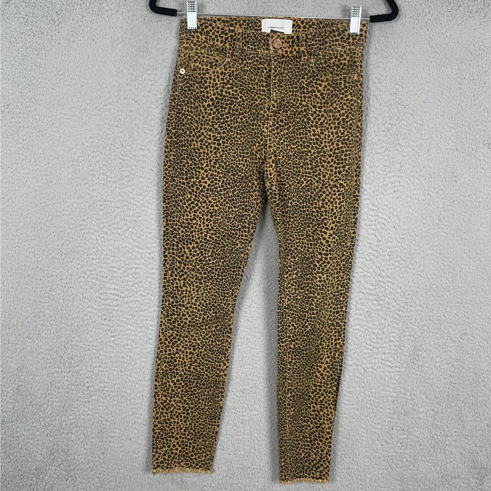 Current Elliott Jeans Womens 24 Brown Black Leopard Print Skinny Animal Pants